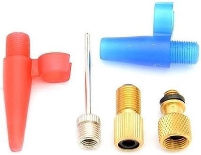 Fiets nippelset / verloopnippels 5-delig - Voor luchtbedden en ballen