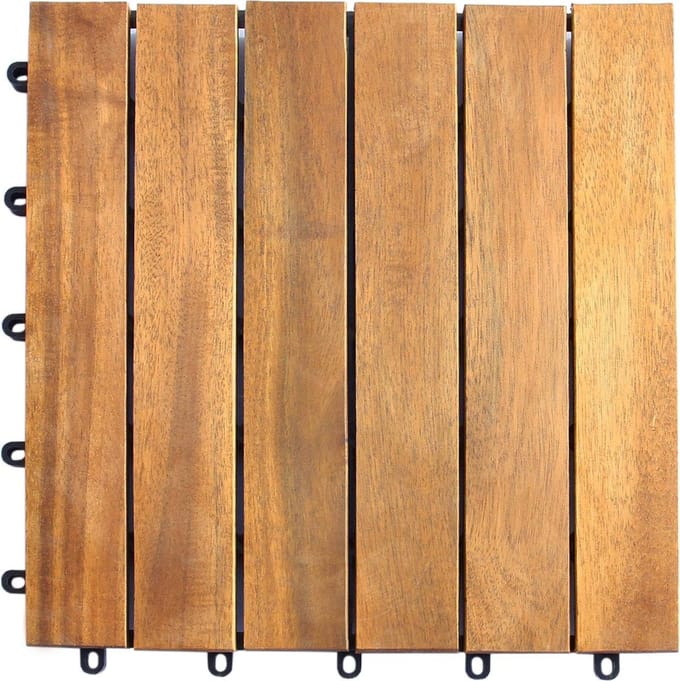 Terrastegel - acacia hout naturel - 30x30 cm - 39 stuks (3,53 m²)