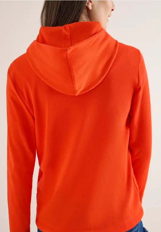 Hoodie met geribde structuur