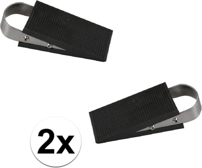 *** 2x Deurstopper - 5 x 12,5 Cm - Rvs - Deuropener - van Heble® ***