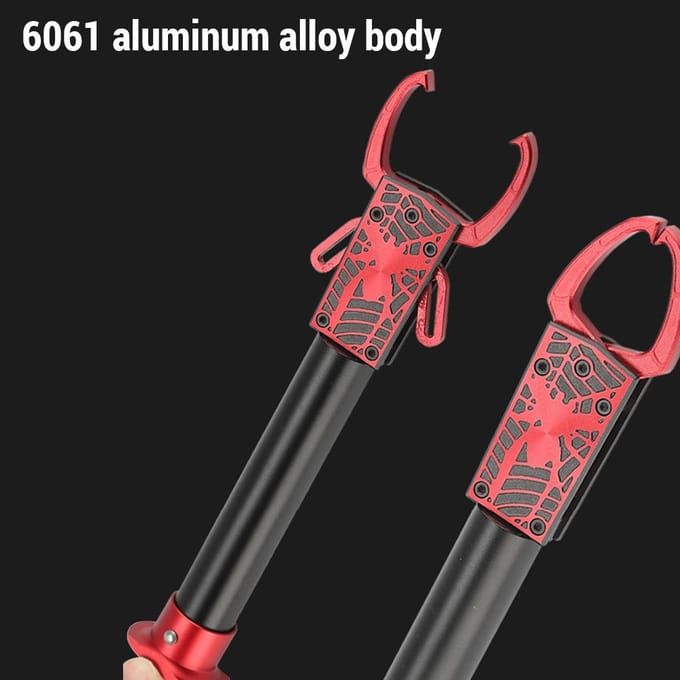Multifunctioneel Verlengd Viscontrole Apparaat Aluminiumlegering Vislipgrijper rood