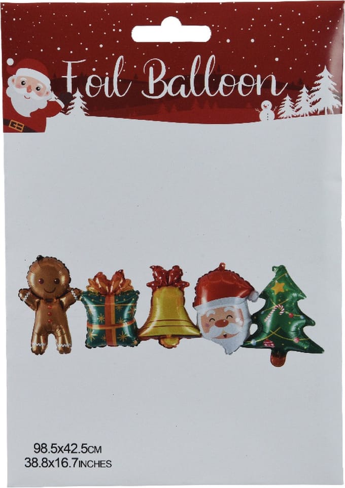 Ballonnen - Kerstfiguren - Feestelijke decoratie 98,5x42,5 cm