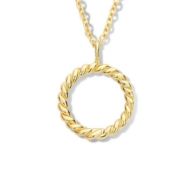 zilver verguld (geel) collier rondje 41 + 4 cm 2101818