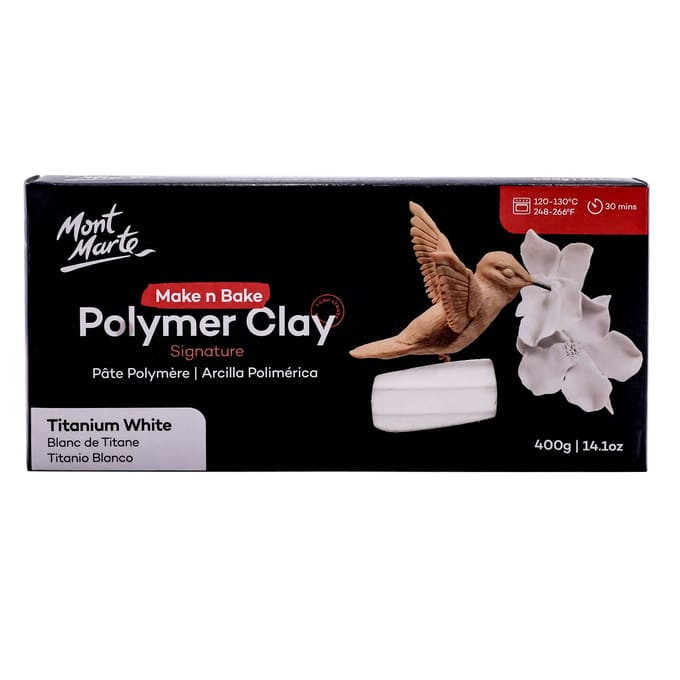 Mont Marte Make n Bake Polymeerklei 400g - Titaanwit gray