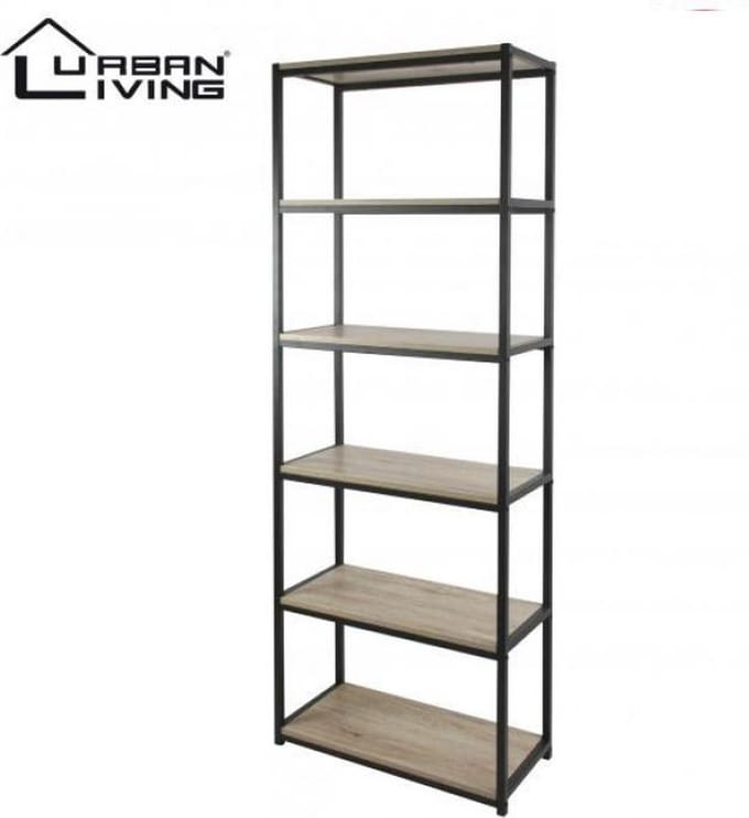 "LOFT" BOEKENKAST MET 6 PLANKEN 60X30X180CM
