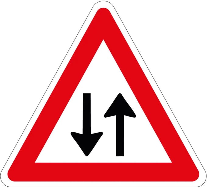 Let op tegenliggers sticker - J29 | 40 cm