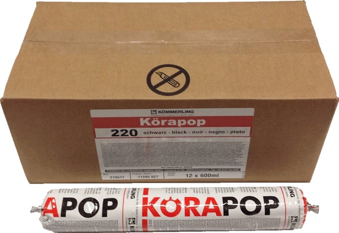 Korapop 220 grijs ms polymeer worst 600 ml zwart