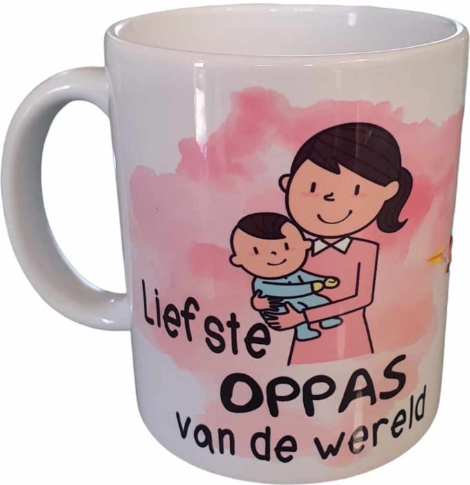 Bedrukte beker liefste oppas van de wereld - Verjaardag - geschenk - afscheid - kinderen