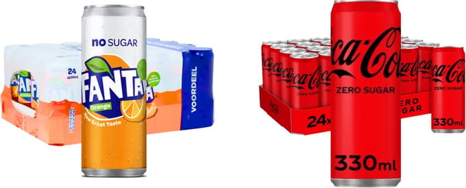 Coca Cola Zero & Fanta Orange Zero - sleekcan - Combi - 2x 24x33 cl - NL