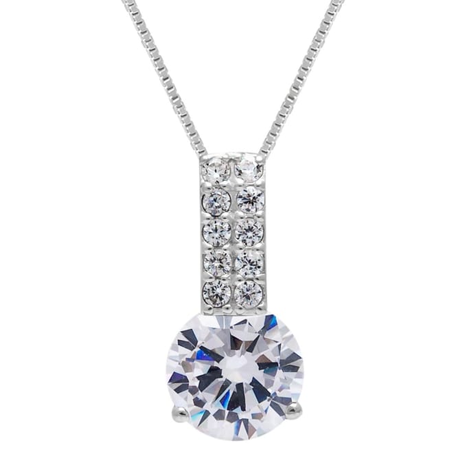 WeLoveSilver - zilveren damesketting - kristallen - 45 cm