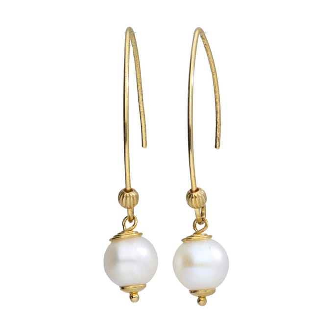 Bela Donaco Oorbellen Classic – Verguld Sterling Zilver – Witte Parels