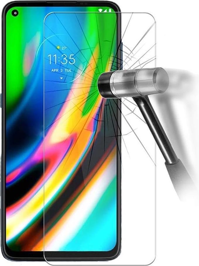 Screenprotector Glas - Tempered Glass Screen Protector Geschikt voor: Motorola Moto G9 Plus  - 2x