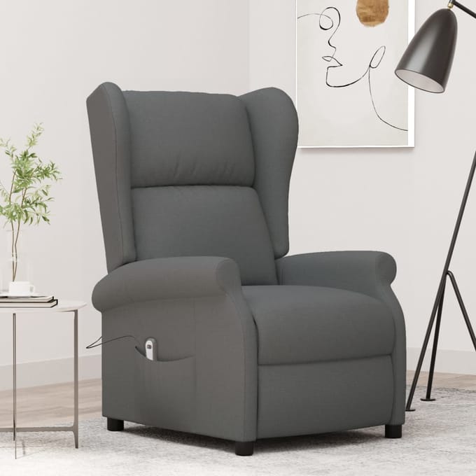 vidaXL - Fauteuil - verstelbaar - elektrisch - stof - grijs