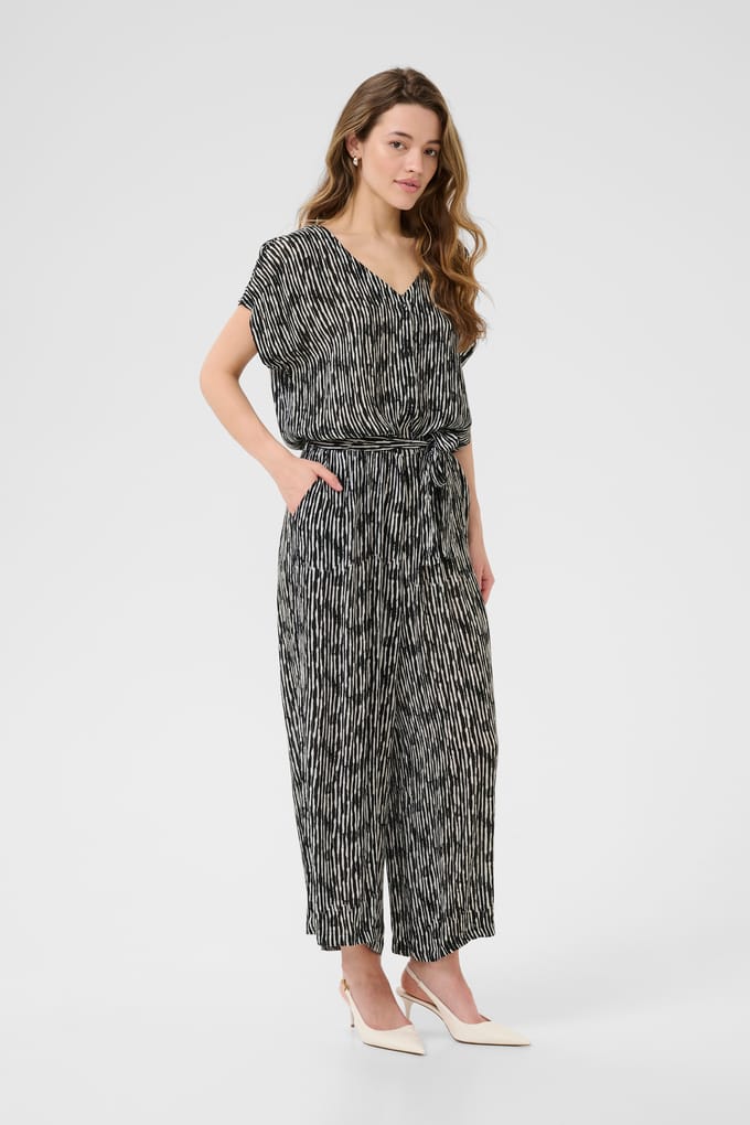 Jurk KAmille Loose fit black offwhite