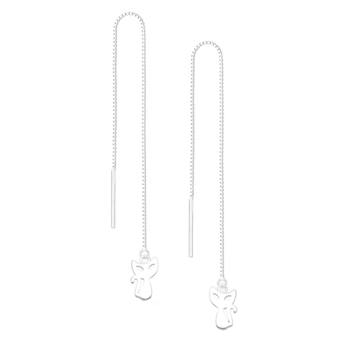 EAR IT UP - Doortrekoorbellen - Kat - Threader - 925 sterling zilver - 100 x 5 mm - 1 paar