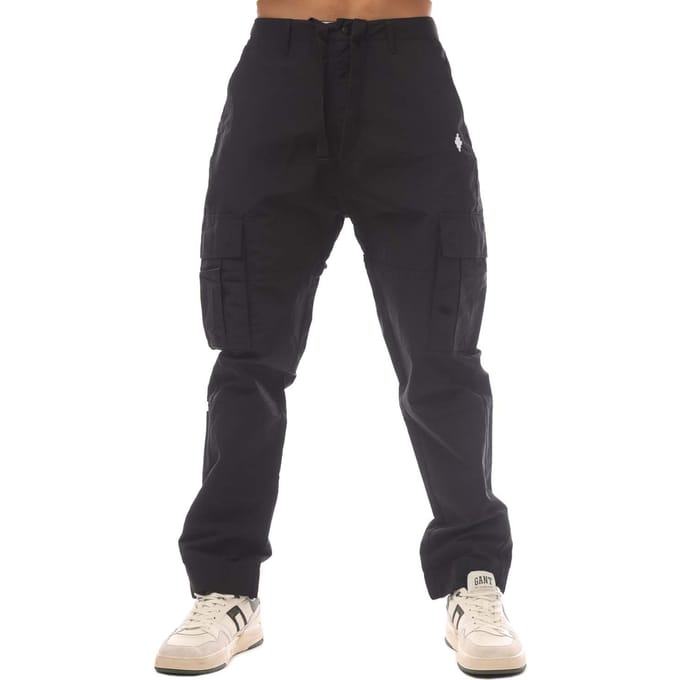 Herenbroek Marcelo Burlon Cross Nylon Cargo in Zwart-Wit