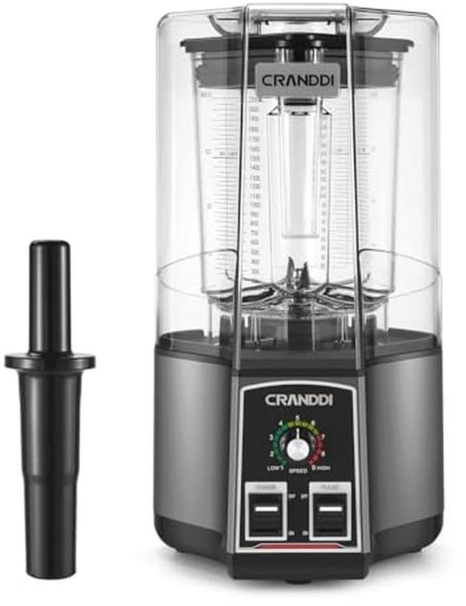 Stille schild-mixer 200 ml - Professionele mixer voor smoothies en ijsversnippering 1500 W