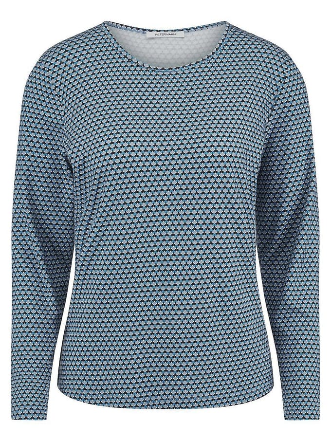 Shirt ronde hals Van Peter Hahn blauw