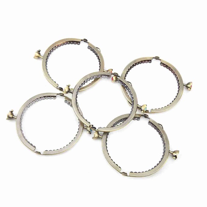 1 stuks Halfrond Legering Clutch Frame DIY Embossed Naaien Metaal Tas Portemonnee Portemonnee Frame beige