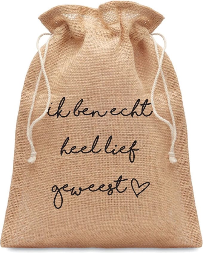 Pepernotenzakje Lief geweest - jute - Sproetiz