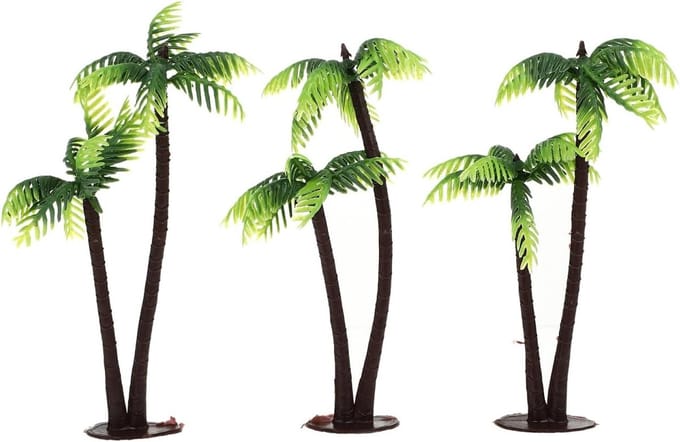 Mini kokosnoot palm model handwerk set - 3 stuks DIY plastic micro landschap decoratie
