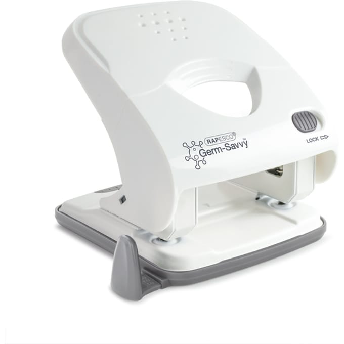 Perforator Rapesco Germ-Savvy Less Effort Eco X5-40ps antibacterieel 2-gaats wit