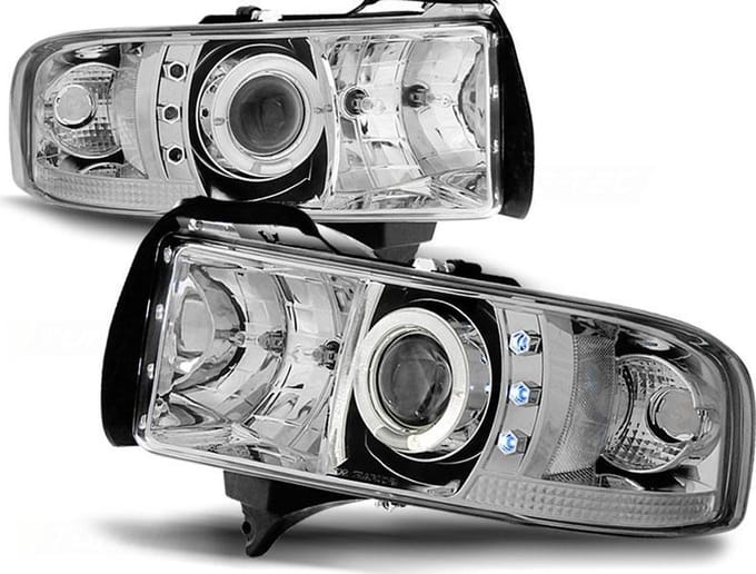 Koplampen DODGE RAM 94-01 ANGEL EYES CHROOM