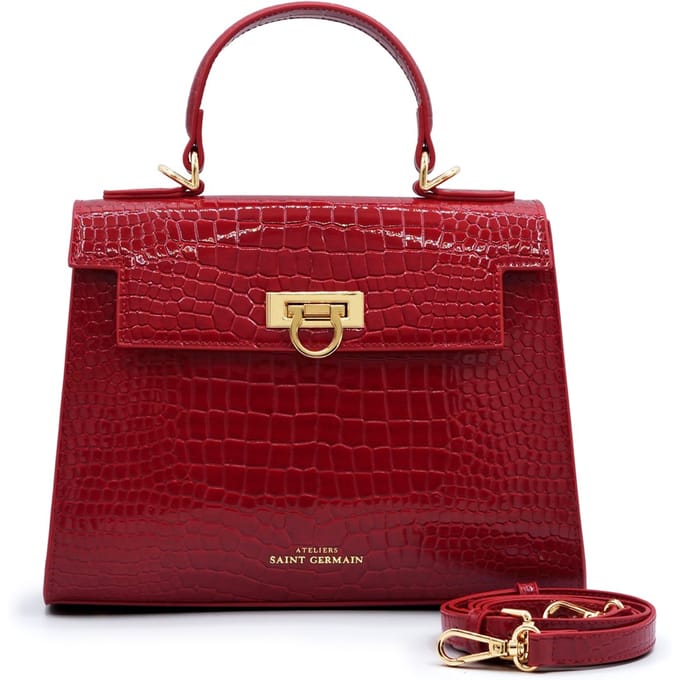 Cannes tas croco-effect rood