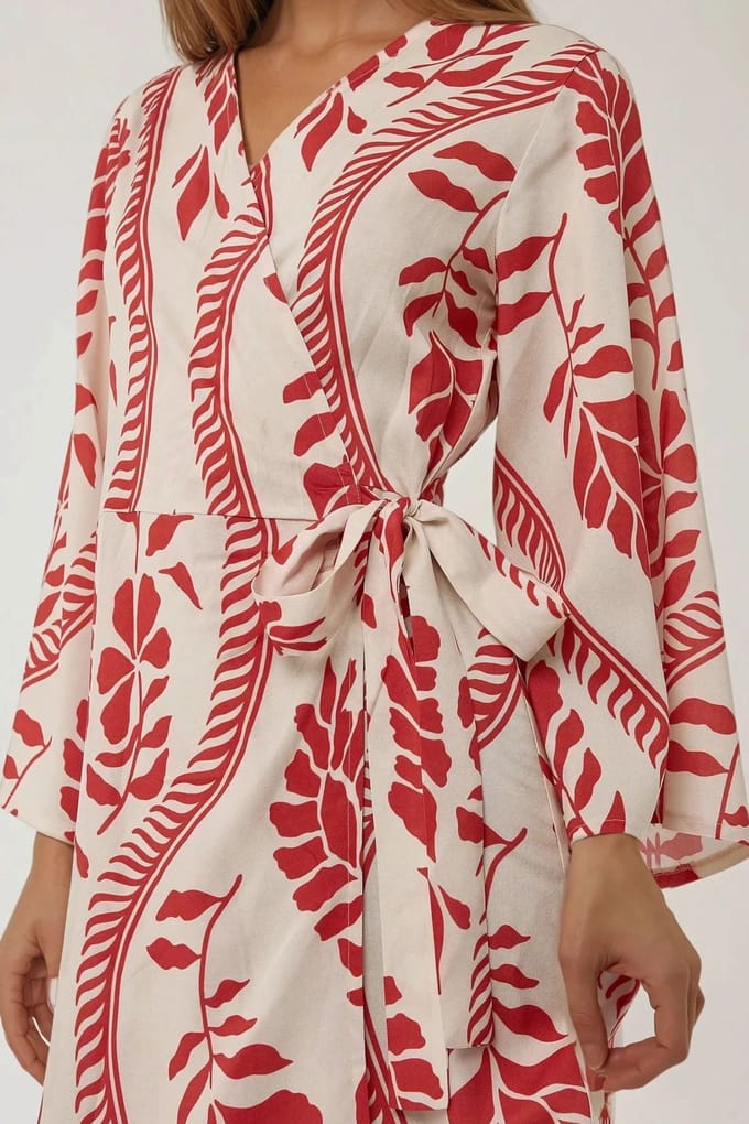 Bloemen V-hals Mini Jurk