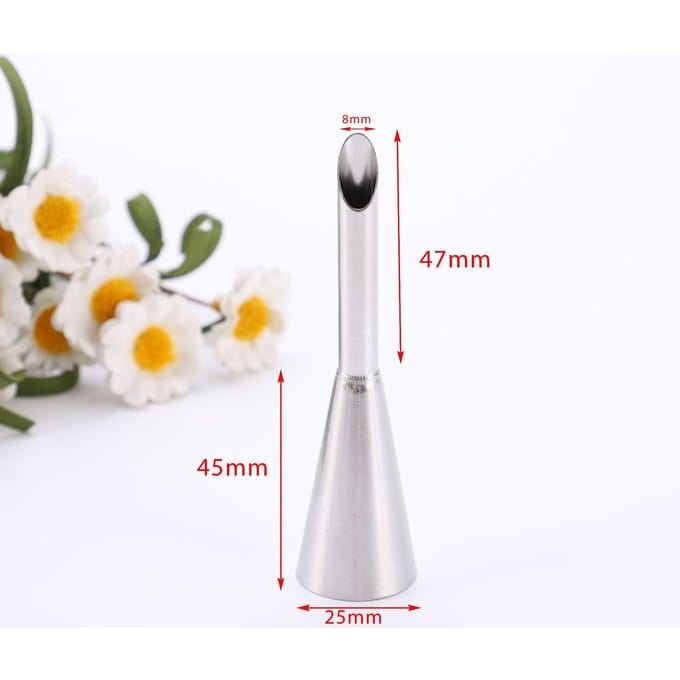 Buse de glaçage en acier inoxydable, bec de crème, injecteur de crème, buse de gâteau, outil de cuisson, outils de décoration de gâteaux white