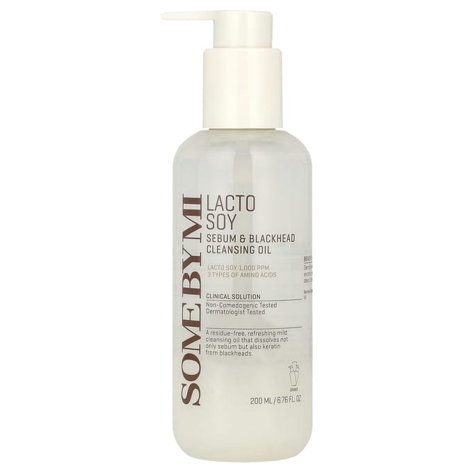 SOME BY MI, Lacto-Soybean, Sebum & Blackhead Cleansing Oil, 200ml (6.76fl oz) white