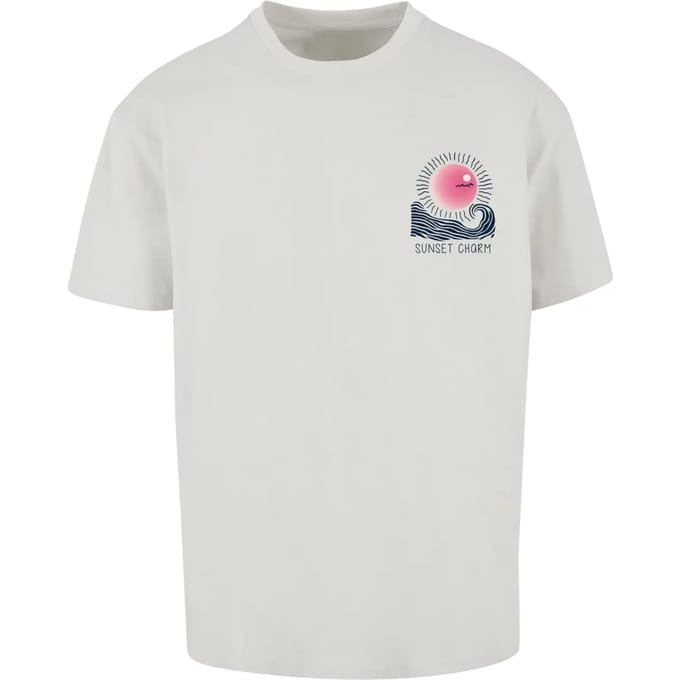 Merchcode - Sunset Charm Oversized Heren T-shirt - M - Grijs