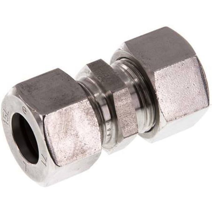 15L RVS Rechte Snijring Koppeling 315 Bar DIN 2353 - FL2S-C-ST-15-L