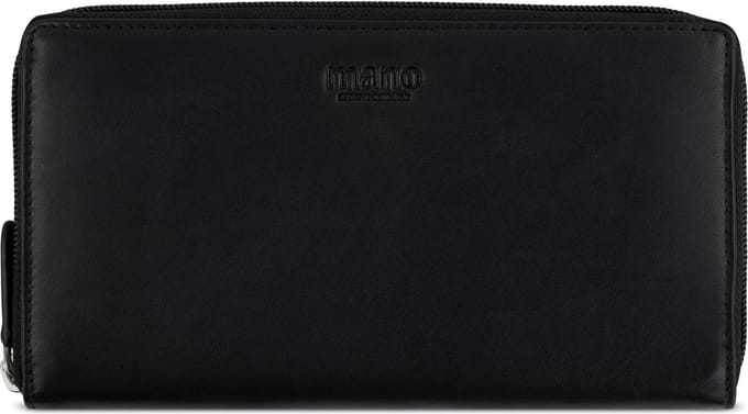 mano Don Andrea Portemonnee RFID-bescherming Leer 19 cm - Dames - Horizontaal - schwarz