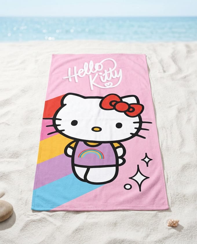 Hello Kitty strandlaken polyester 70 x 140 cm