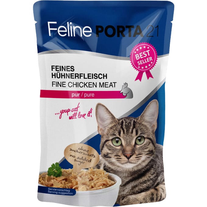 1x100g Feline Maaltijdzakjes Kip Puur Porta 21 Kattenvoer