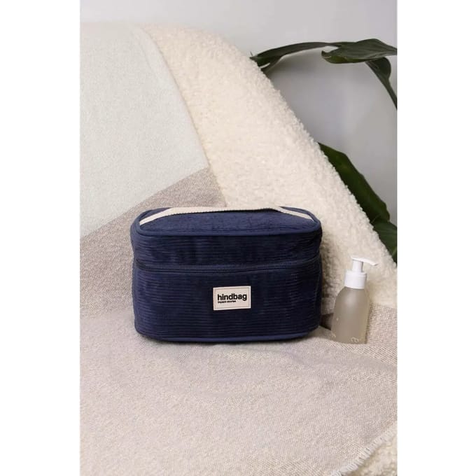 Hindbag toilettas Gaspard marine - biologisch badstof