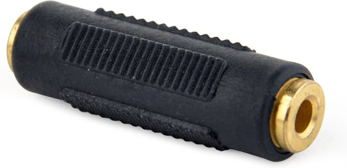 Koppelstuk 3,5mm Jack (v) - 3,5mm Jack (v) stereo / zwart