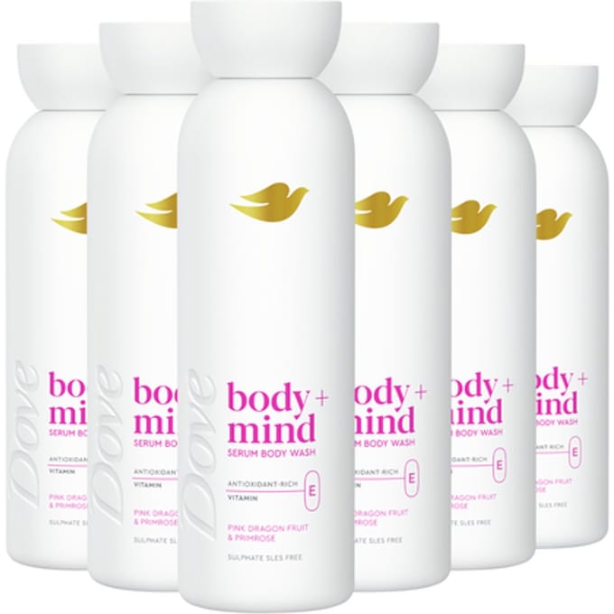 Dove Body+Mind Serum douchegel - Pink Dragon Fruit and Primrose - 6 x 350 ml