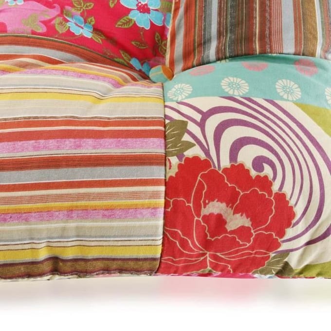 Kussen - VERSA - Veelkleurig - Vierkant - Patchwork stof - Binnen schoon