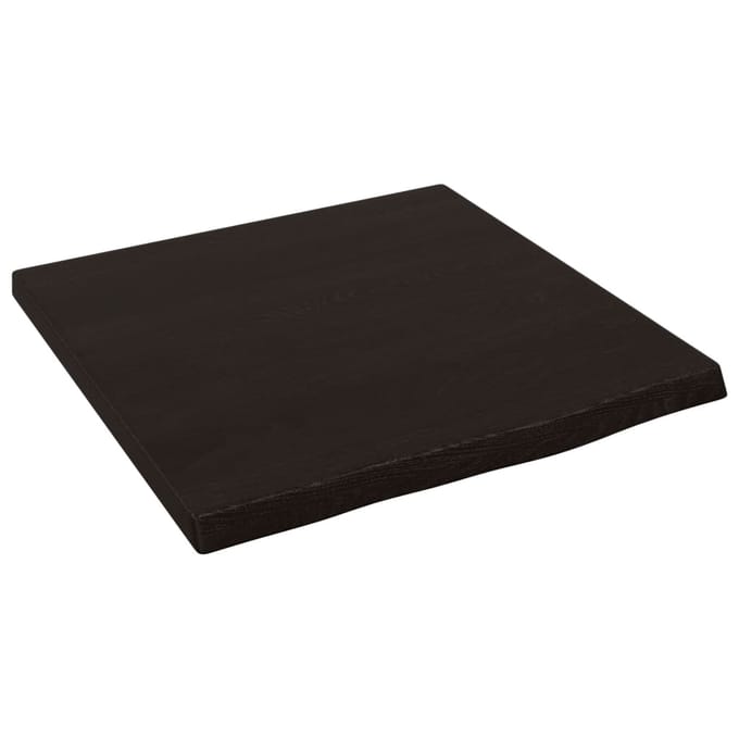 vidaXL - Wastafelblad - 40x40x(2-4) - cm - behandeld - massief - hout - donkerbruin
