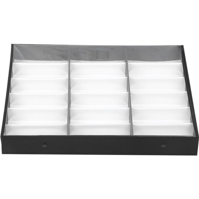 18 Vakken Brillen Etui Organizer Zonnebrillen Opbergdoos Sieraden Display Container gray