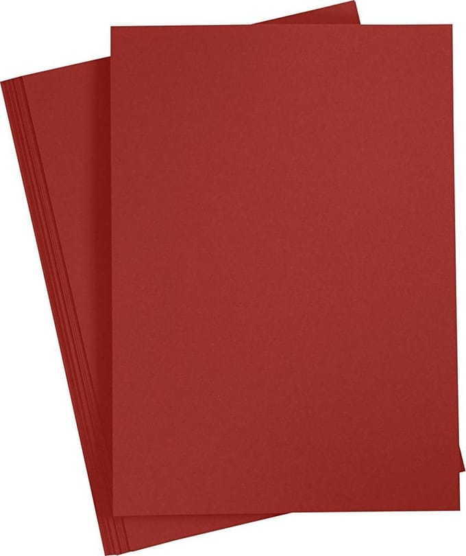 Gekleurd Karton A4,210x297 mm, 180 gr, donkerrood, 20 vel | Knutselkarton