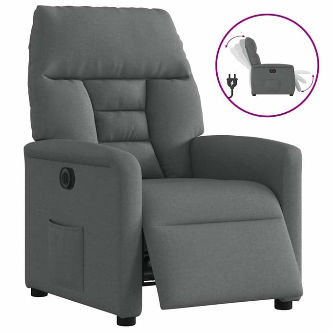 vidaXL - Fauteuil - elektrisch - verstelbaar - stof - donkergrijs