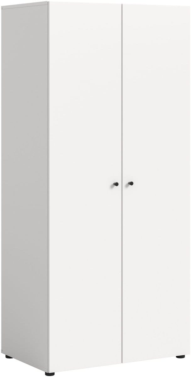 Slimme 2-deurs kledingkast in wit - Compacte opbergoplossing voor kleine ruimtes - 80x176x51cm