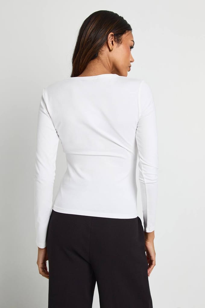 boohoo Dames Zwangerschaps Basic Lange Mouwen Nauwsluitende Longline Top | Wit | Maat: 38
