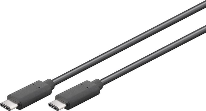 USB-C naar USB-C kabel - USB3.0 - tot 20V/3A / zwart - 1 meter