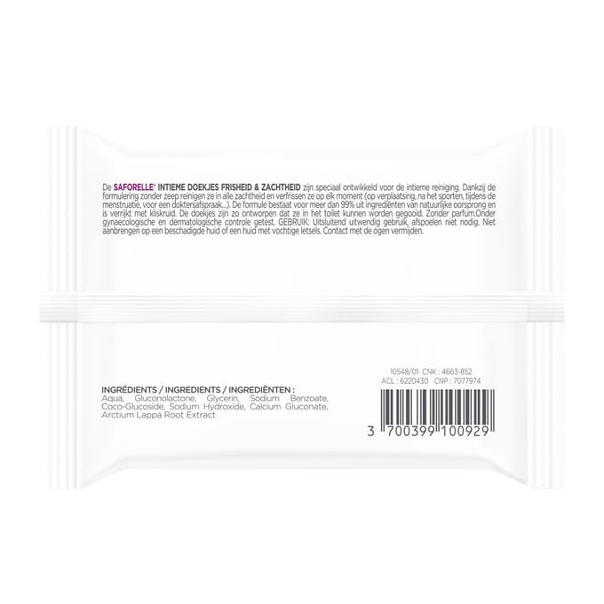 Saforelle® Intieme Doekjes Pocketsize Doorspoelbaar 10