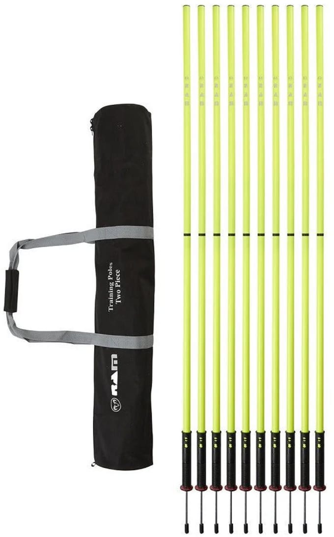 10 x Training Pole Set - Slalom Palen - 2 Delen - Geel