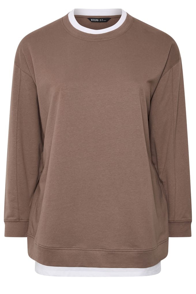 Yours Bruine 2In1 Sweatshirt Size 38